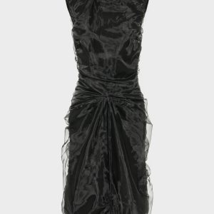 Gathered organza dress