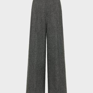 Wide-leg wool trousers