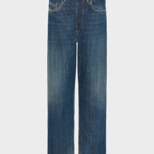 Straight-leg denim jeans