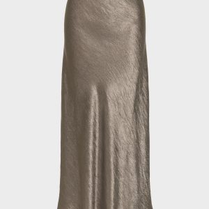 Satin midi skirt