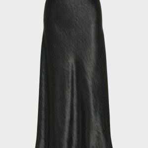 Satin midi skirt