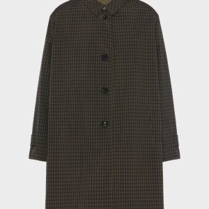 Checked rain coat