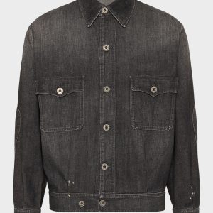 Distressed denim jacket