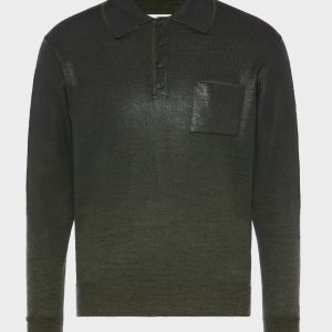 Foil print wool sweater