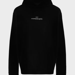 Black Cotton Hooded Sweatshirt