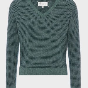 Wool-blend V-neck sweater