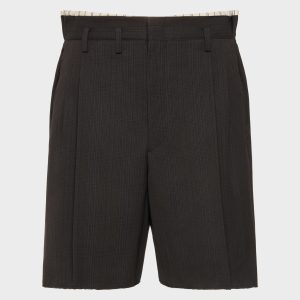 Men's Black Wool Tailored Shorts