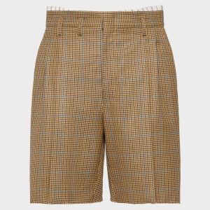 Men's Brown Wool Tailored Shorts