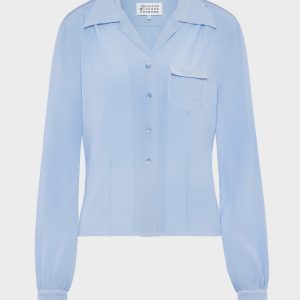 Long-sleeved silk shirt