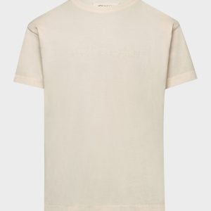Beige Oversized Reverse Logo T-Shirt