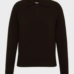 Wool polo-neck top