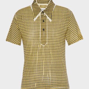 Gingham polo shirt