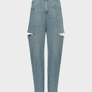 Denim Jeans With Slash Details For Women