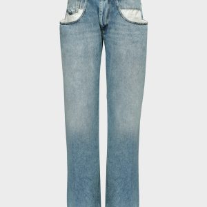 Straight Jeans With Contrasted Pockets