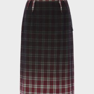 Faded check wool skirt