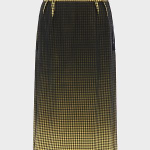 Faded check wool skirt