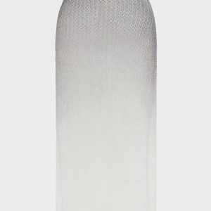 Sheer knit midi skirt