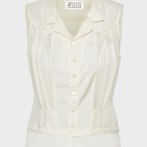 Women's White Silk Top