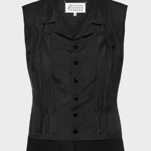 Women's Black Silk Top