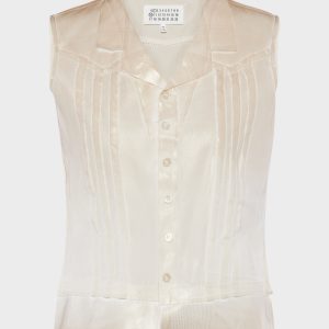 Foil-treated sleeveless shirt