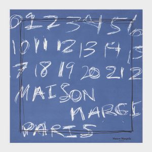 Scribbled Numerical silk foulard