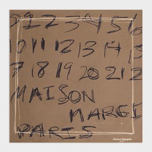 Scribbled Numerical silk foulard