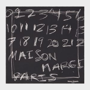 Scribbled Numerical silk foulard