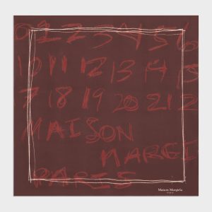 Scribbled Numerical silk foulard