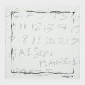 Scribbled Numerical silk foulard