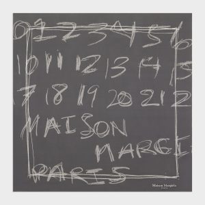 Scribbled Numerical silk foulard