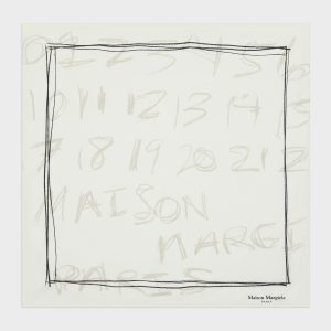 Scribbled Numerical silk foulard