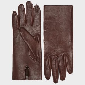 Women's Brown Leather Gloves