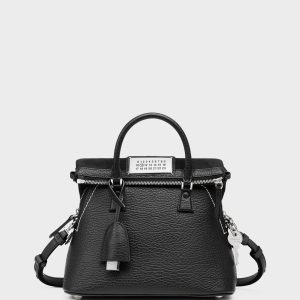 Black Grainy Leather Mini 5AC Bag