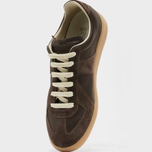 Men's Brown Nappa Leather Replica Sneakers