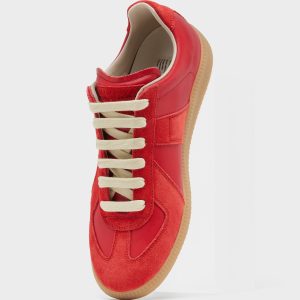 Men's Red Leather Replica Sneakers