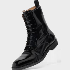 Men's Black Leather Loved To Death Lace-Up Boots