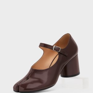 Women's Brown Leather Tabi Mary-Janes