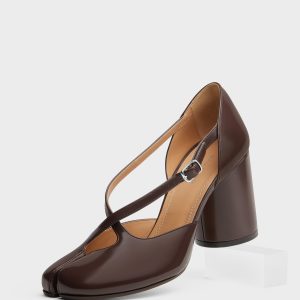 Women's Brown Leather Tabi D??collet??