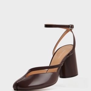 Women's Brown Leather Tabi Pump Sandals