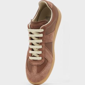 Women's Brown Leather Replica Sneakers