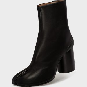 Tabi Leather Ankle Boots White