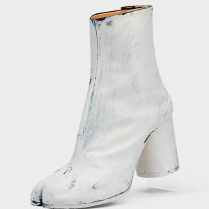 Tabi Bianchetto Boots Black with Block Heel