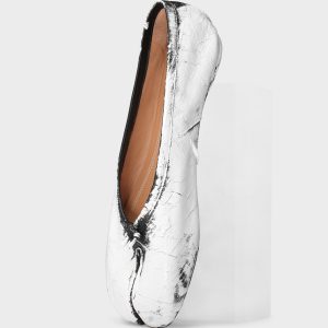 Black/White Tabi Ballerina Flats