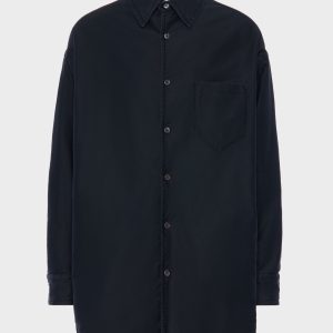 Padded cotton satin shirt