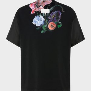 Flower Cotton-Silk T-Shirt