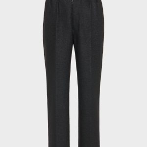 Felted Wool Straight-Leg Trousers