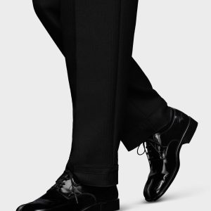 Men's Black Leather Tabi Lace-Ups