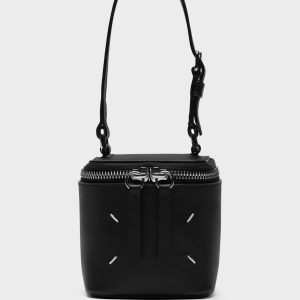 Black Leather Mini Box Bag
