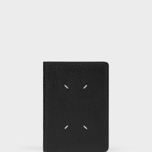 Black 100% Leather Four Stitches Document Holder