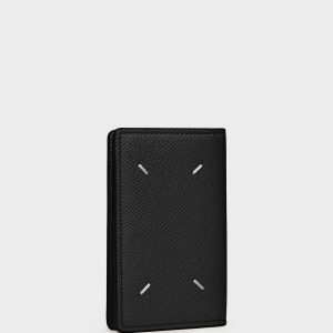 Black Embossed Leather Slim Wallet